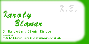 karoly blanar business card